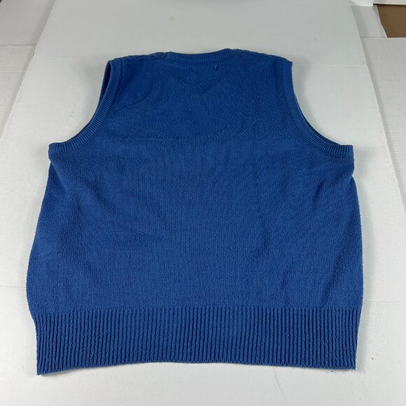 Fred Perry Sweater Vest Adult Medium Blue Faded Cable Knit Sleeveless V Neck - Picture 6 of 10